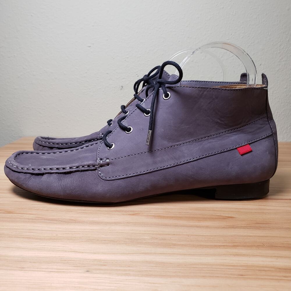 Marc Joseph New York Men's 9.5 5th Street Suede Leather‎ Moccasin Gray Lace Up